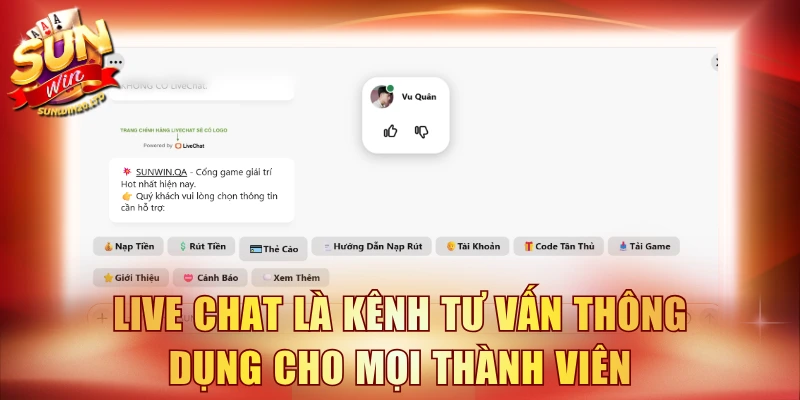 Live chat là kênh tư vấn thông dụng cho mọi thành viên