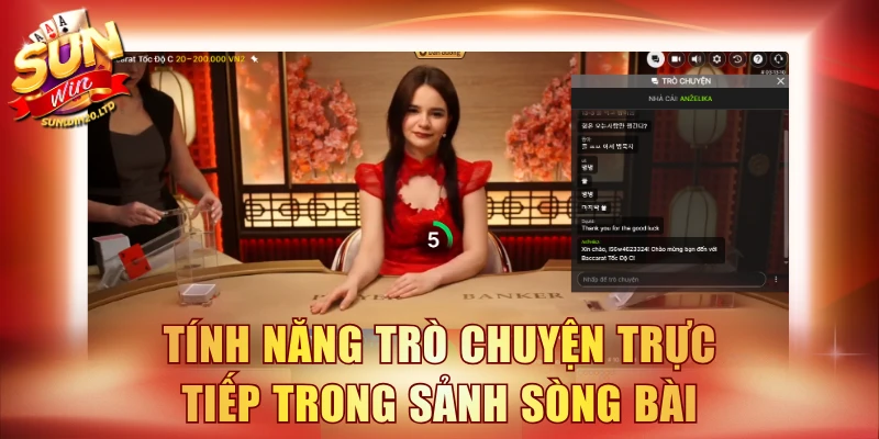 Tính năng trò chuyện trực tiếp trong sảnh sòng bài